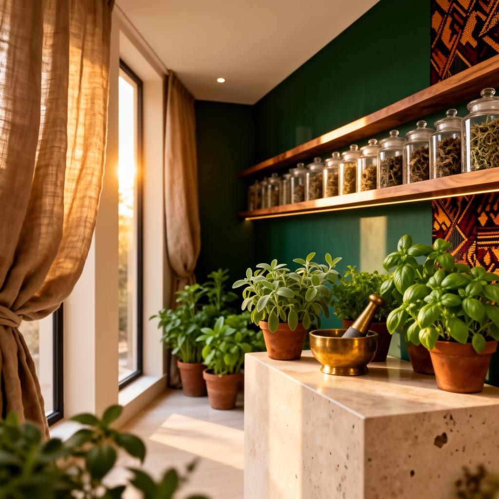 Ehunyankwa Clinical Sanctuary — modern herbal healing facility with traditional African wellness elements